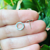 Small Circle Sterling Silver Post Earrings