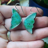 Gem Silica (Chalcedony) and Sterling Silver Butterfly Earrings