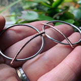 Copper and Sterling Silver Intersected Circle Earrings
