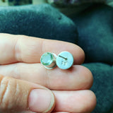 Green Amethyst and Sterling Silver Posts