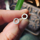 Extra Small Circle Sterling Silver Post Earrings