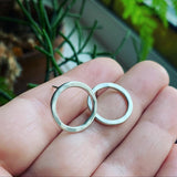 Large Sterling Silver Circle Posts