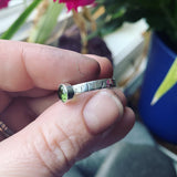 Simulated Peridot and Sterling Silver Ring